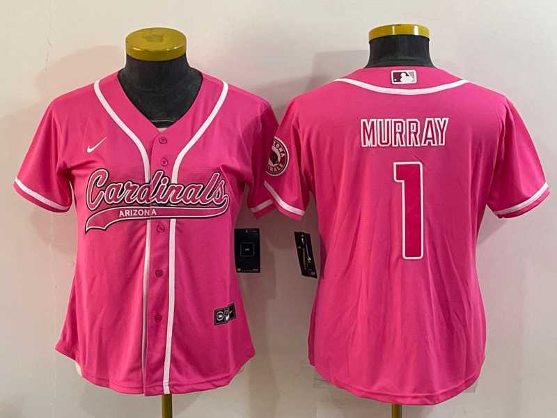 Women's Arizona Cardinals #1 Kyler Murray Pink With Patch Cool Base Stitched Baseball Jersey,We sell and wholesale Women's Arizona Cardinals #1 Kyler Murray Pink With Patch Cool Base Stitched Baseball Jersey on line form chian!